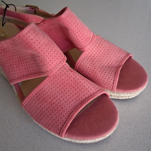 Liz Claiborne "Hatcher" Rose Garden Pink Wedge Heel Sandals Women's Size 11M - Picture 5 of 16